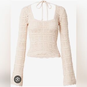 46. NWT Hollister Crochet Cropped Sweater